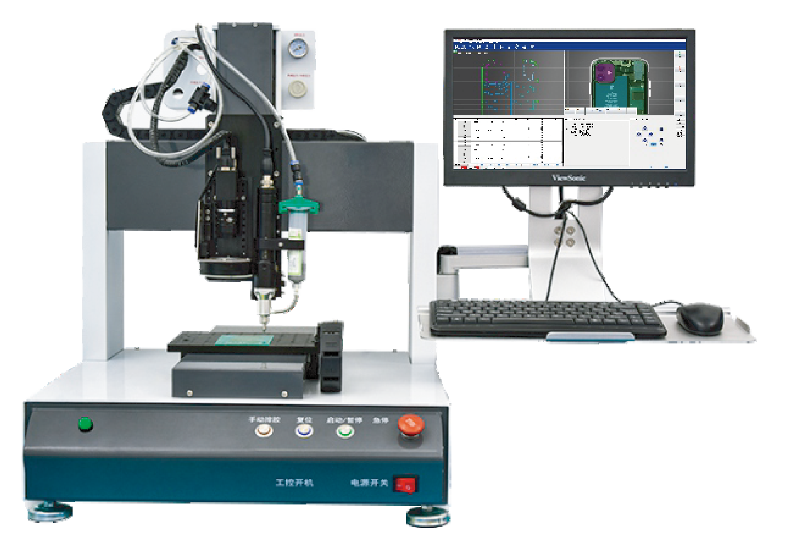 三轴单工位桌面式视觉点胶机