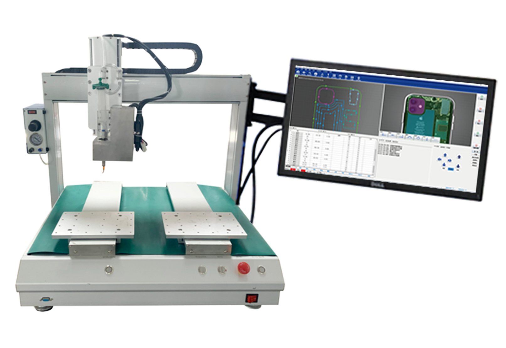 四轴针头旋转桌面式视觉点胶机