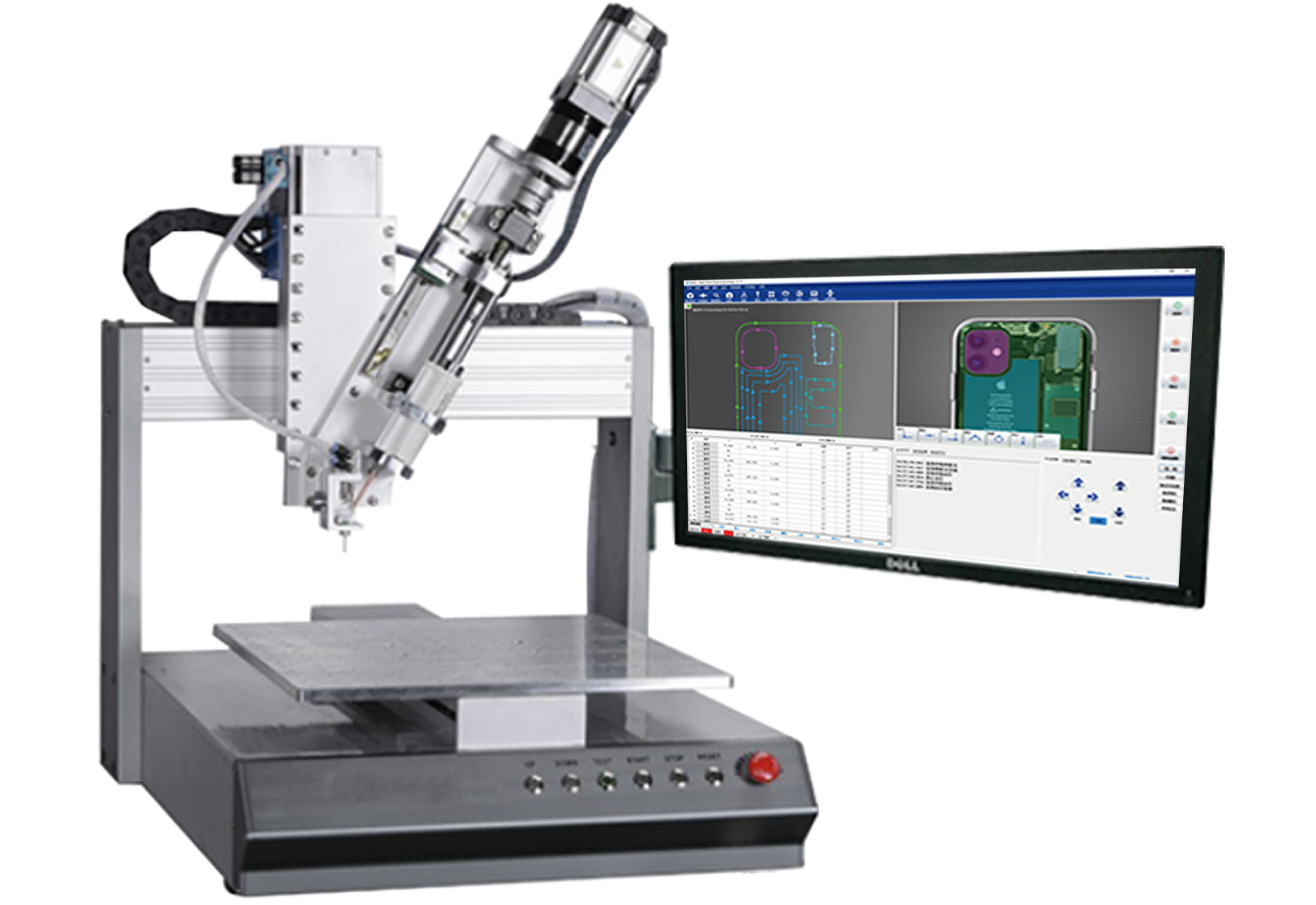 四轴伺服挤胶桌面式视觉点胶机